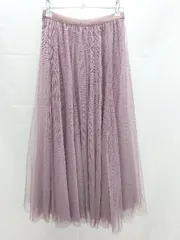 ◇ 美品 fifth ウェストゴム ダブルチュール ソリット ロング フレアー スカート 記載なし パープル レディース E  【1304050025754】