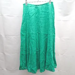 ◇ BEAUTY&YOUTH UNITED ARROWS 生地薄め 夏用 ロング丈 フレア スカート サイズL グリーン レディース E  【1304050025396】