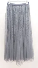 ◇ fifth チュール ウエストゴム ボリューム ロング フレア スカート サイズ表記なし チャコールグレー レディース E  【1304050025358】