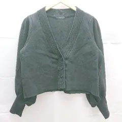 ◇ JEANASIS ジーナシス シンプル ショート丈 カジュアル 長袖 ニット カーディガン サイズF ブラック レディース E  【1304050025846】