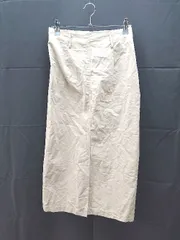 ◇ SELECT MOCA チノ生地 ノンストレッチ カジュアル スリット ミモレ タイト スカート サイズM ベージュ レディース E  【1304050026935】