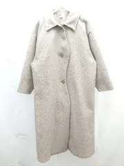 ◇ VANNIEU メルトン生地 ステンカラー ロング丈 長袖 コート サイズF ブラウン レディース E  【1304050026492】