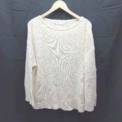 ◇ B:MING by BEAMS サイドスリット 無地 コットン混 長袖 ニット セーター サイズ表記なし アイボリー レディース E  【1304050027420】