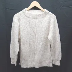 ◇ GLOBAL WORK モックネック ニット ラグラン ざっくり編み 長袖 セーター サイズL アイボリー レディース E  【1304050027352】