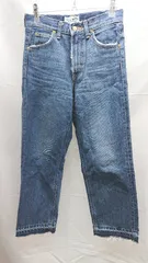 ◇ Lee リー パッチ　シンプル　厚手　ブランドロゴ　ダメージ加工 デニムパンツ サイズXXS ブルー系 レディース E  【1304050028588】