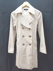 ◇ rienda スプリング 春 薄手 トレンチ 上品 オフィス 通勤通学 長袖 コート サイズS ブラウン レディース E  【1304050037559】