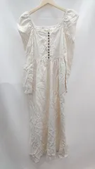 ◇ MOUSSY マウジー ウエストゴム　シンプル　裏地 長袖 ひざ丈 ワンピース サイズ1 クリーム系 レディース E  【1304050041921】