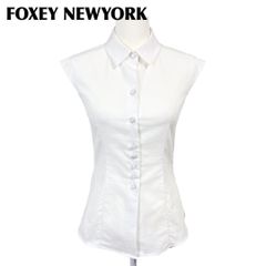FOXEY NEW YORK アイボリー 五分袖シルキーブラウス - メルカリ