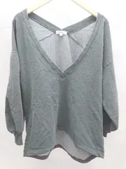 ◇ niko and … Vネック 裏起毛 シンプル 無地 長袖 スウェット トレーナー カットソー Lサイズ ライトグレー レディース E  【1304050044465】