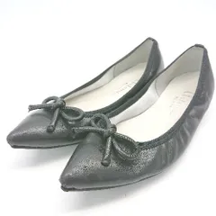 ◇ DIANA リボン ストレッチ フラット イージーパンプス バレエシューズ サイズ表記無し ブラック レディース E  【1304050044328】