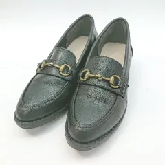 ◇ 美品 VIVIAN フェイクレザー バックル ポインテッドトゥ ローファー パンプス シューズ Sサイズ ブラック レディース E  【1304050046339】