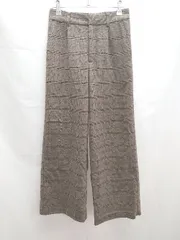 ◇ DRESKIP ドレスキップ チェック柄 ウエストゴム ツータック ストレートパンツ サイズM ブラウン レディース E  【1304050047060】