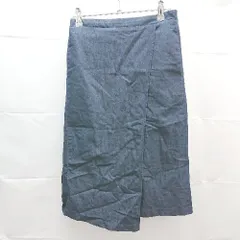 ◇ JEANASIS ハイウエスト オフィス デニム 柔らか生地 ミモレ タイト スカート サイズF インディゴ レディース E  【1304050046896】