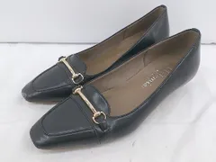 ◇ artemis by DIANA アルテミス バイ ダイアナ スクエアトゥ ビットローファー パンプス サイズ23 ブラック レディース E  【1304080002770】