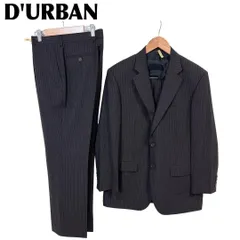 美品 D'URBAN メンズスーツ春夏セットアップ 96/AB5 ストライプ 黒
