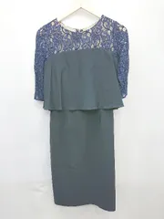 ◇ aimer anche フォーマル エレガント レース 二次会 七分袖 ロング ドレス ワンピース サイズ M ネイビー レディース P  【1304120000261】