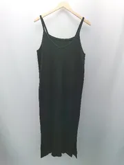 ◇ LOWRYS FARM ニットキャミ ジャンパースカート フェミニン - ロング丈 ワンピース サイズF ブラック レディース E  【1304210001604】