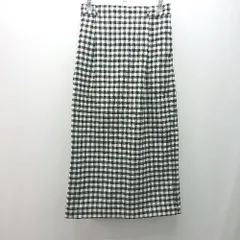 ◇ coen コーエン チェック柄 起毛 秋 冬 綺麗め 大人 ロング タイト スカート サイズM ブラック/ホワイト レディース E  【1304210011573】