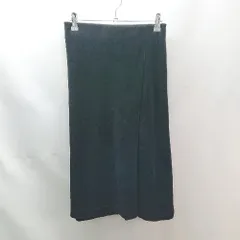 ◇ 美品 AUNT MARIE'S 柔らか生地 コーデュロイ リブニット 膝丈 タイト スカート サイズF ﾈｲﾋﾞｰ レディース E  【1304210014987】