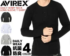 アヴィレックス デイリー ヘンリーネック ロングスリーブTシャツ AVIREX DAILY HENRY NECK L/S T-SHIRTS 6153482 長袖 TEE 783-5930014 抗菌防臭加工