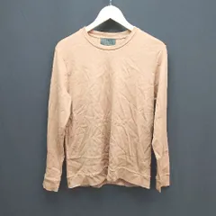 ◇ FORMAL JERSEY 薄手 シンプル クルーネック 無地 長袖 ロングTシャツ サイズL ブラウン系 レディース E 【1304210025952】