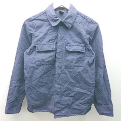 ◇ URBAN RESEARCH DOORS 胸ポケット ボタン シンプル 長袖 シャツ サイズ1 ネイビー系 レディース E  【1304210025846】