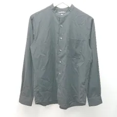 ◇ GLOBAL WORK グローバルワーク 胸ポケット ノーカラー ボタン シンプル 長袖 シャツ サイズS ブラック系 メンズ E  【1304210025808】