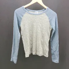 ◇ Kastane カスタネ Uネック ボーダー柄 シンプル オシャレ 長袖 ロングTシャツ サイズF ブルー系 レディース E  【1304210025754】