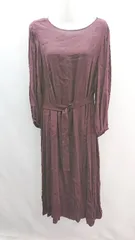 ◇ NOLLEY'S ノーリーズ Uネック シンプル 無地 薄手 春夏物 五分袖 ロング丈 ワンピース サイズ38 レッド系 レディース E  【1304210026249】