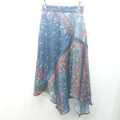 ◇ FREAK'S STORE バックジップ ペイズリー柄 裏地 ウエストゴム ひざ丈 フレア スカート サイズF マルチ系 レディース E  【1304210025983】のサムネイル