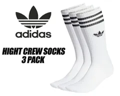 アディダス オリジナルス ソリッドクルーソックス 3足組 adidas HIGHT CREW SOCKS 3 PACK WHITE ij0734 EEF56 ホワイト 靴下 ハイカット リサイクル素材
