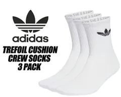 アディダス クッション トレフォイル クッション クルーソックス 3足組 adidas TREFOIL CUSHION CREW SOCK 3 PACK WHITE ij5616 HEJ17 ホワイト 靴下