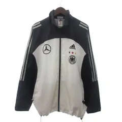 アディダス adidas ドイツ代表 メルセデスベンツ トラックジャケット ジップアップ ロゴ刺繍 白 ホワイト グレー M