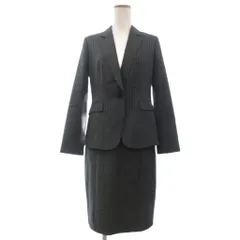 クードシャンス CdeC COUP DE CHANCE スーツ セットアップ テーラードジャケット ひざ丈 スカート ストライプ 38 グレー ■OOM