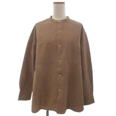 アールエヌエーエヌ RNA-N サキゾメ サッカー チェック スタンドカラーシャツ 長袖 ベージュ M