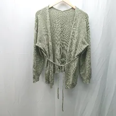 ◇ LOWRYS FARM ローリーズファーム ケーブル ストレッチ シンプル 長袖 カーディガン サイズF グリーン系 レディース E  【1304210028663】