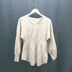 ◇ LOWRYS FARM ローリーズファーム Vネック ケーブル シンプル ストレッチ 長袖 ニット サイズF ブラウン系 レディース E  【1304210028656】