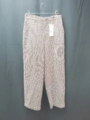 ◇ 新品 LEPSIM レプシィム チェック柄 裏地 ストレッチ 起毛 シンプル パンツ サイズM ブラウン系 レディース E  【1304210028403】