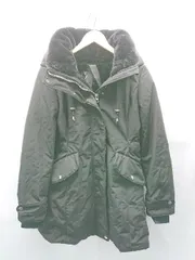 ◇ ZARA ザラ フード 裏起毛 ジップアップ ウエストゴム シンプル 秋冬物 長袖 コート サイズM ブラック系 レディース E  【1304210028168】