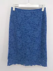 ◇ UNITED ARROWS ユナイテッドアローズ 総レース 膝丈 タイト スカート サイズ36 ブルー系 レディース P  【1304250014213】