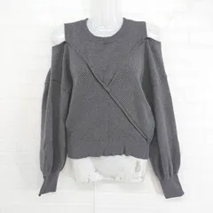 ◇ ViS ビス オープンショルダー 長袖 ニット カットソー サイズF ダークグレー系 レディース P  【1304250011151】