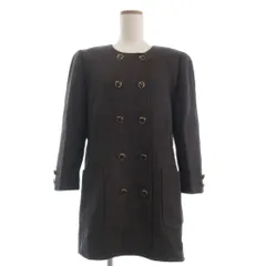 レリアン Leilian ノーカラージャケット 長袖 ダブル 背抜き ウール 茶系 13