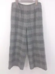 ◇ Ray BEAMS レイ ビームス ウール混 ヘリンボーン ワイド パンツ グレー ピンク系 レディース E  【1304260010380】