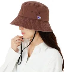 【スピード発送】紫外線 日よけ UVカット 無地 ブランド 日除け おしゃれ バケハ 小顔効果 コード あご紐 メンズ 洗える ツバ長 深め アウトドア バケットハット レディース 紐付き ゴルフ 帽子 [チャンピオン]