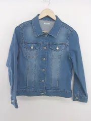 ◇ COLZA コルザ ストレッチ 長袖 デニム ジャケット Gジャン サイズL ブルー系 レディース E  【1305010013590】