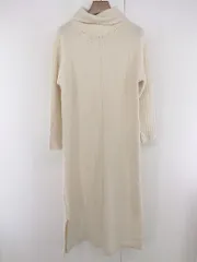 ◇ BEAMS HEART ビームスハート タートルネック 長袖 ロング ニット ワンピース ベージュ レディース E  【1305010012036】