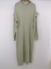 ◇ LOWRYS FARM ローリーズファーム 長袖 ロング ニット ワンピース サイズF グリーン レディース E  【1305010007438】