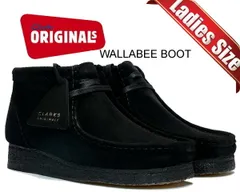 クラークス ウィメンズ ワラビー ブーツ レディース ブラックスウェード クラークスオリジナルズ CLARKS W WALLABEE BOOT BLACK SUEDE 26155521