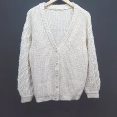 ◇ MAJESTIC LEGON ニット ビジュー カジュアル フェミニン シンプル 長袖 カーディガン サイズM アイボリー レディース E  【1305020017656】