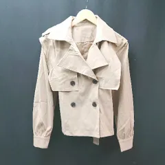◇ aimoha ラペルカラー 上品 フォーマル 長袖 トレンチコート サイズL キャメル レディース E  【1305020016499】のサムネイル
